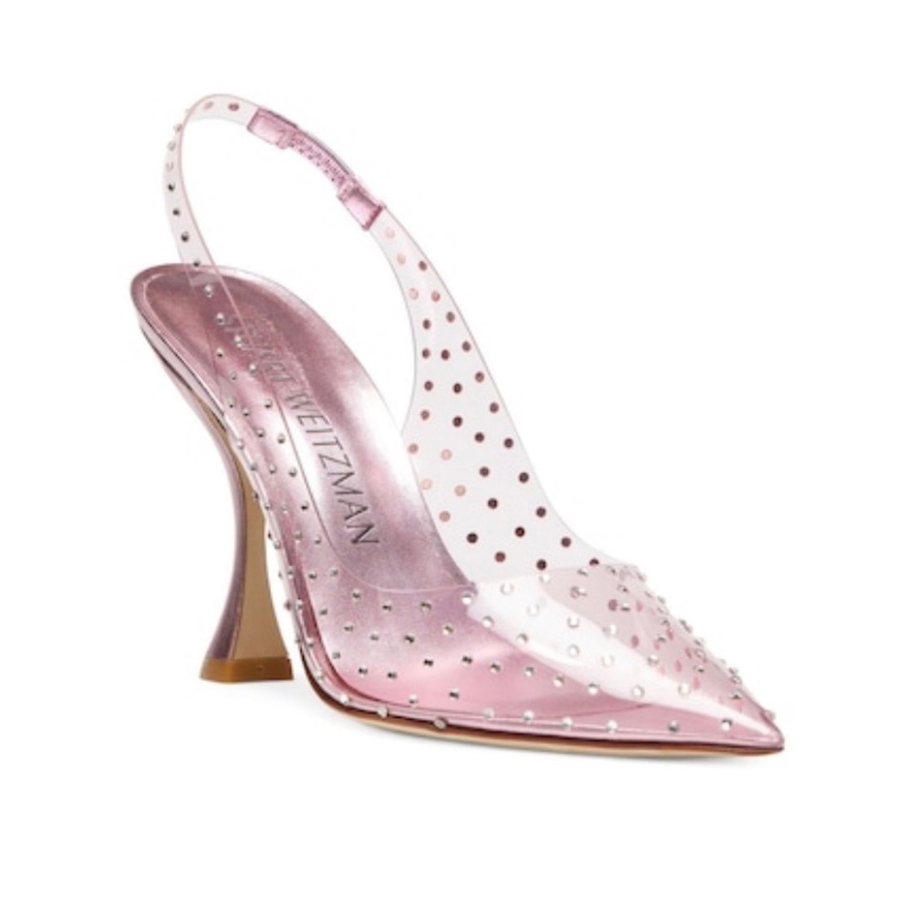 SOLD- Stuart Weitzman Xcurve PVC crystal pump with Swarovski crystals